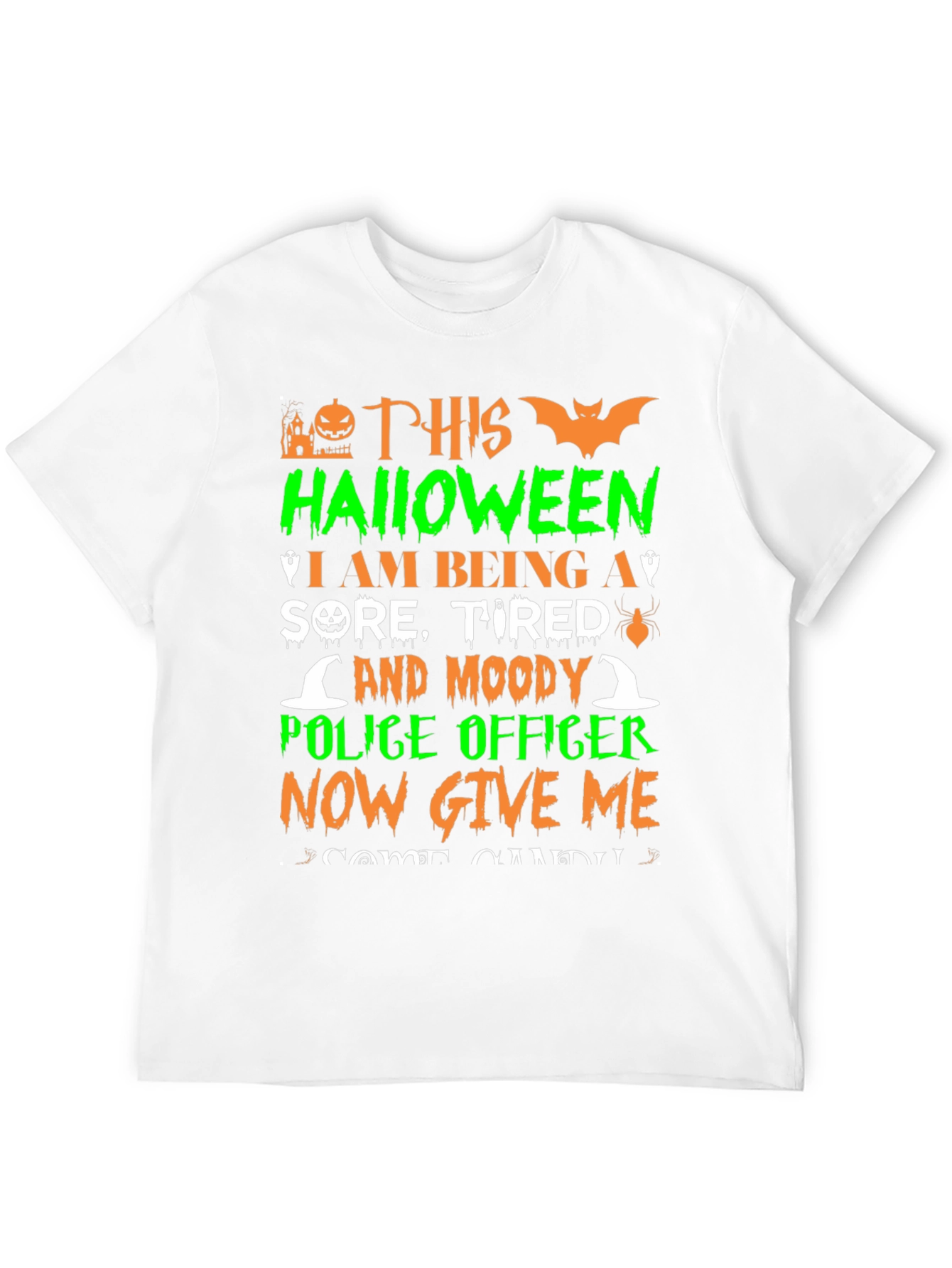 Halloween Police Officer Mens T-Shirt