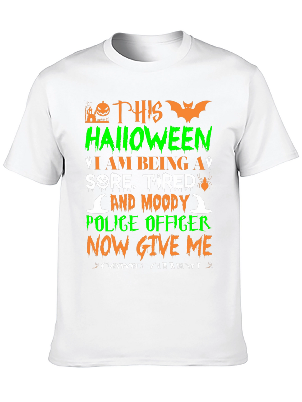 Halloween Police Officer Mens T-Shirt