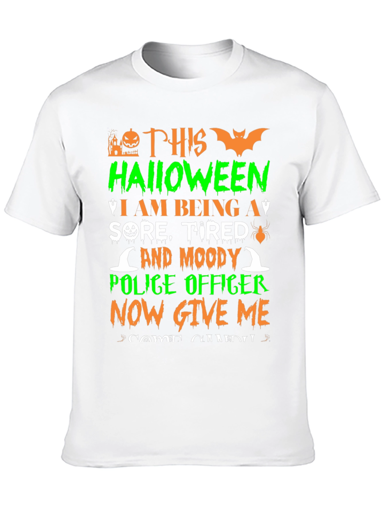 Halloween Police Officer Mens T-Shirt