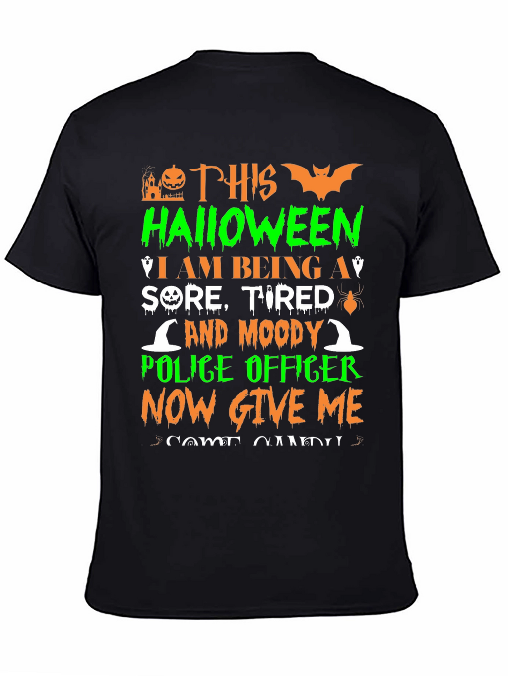 Halloween Police Officer Mens T-Shirt