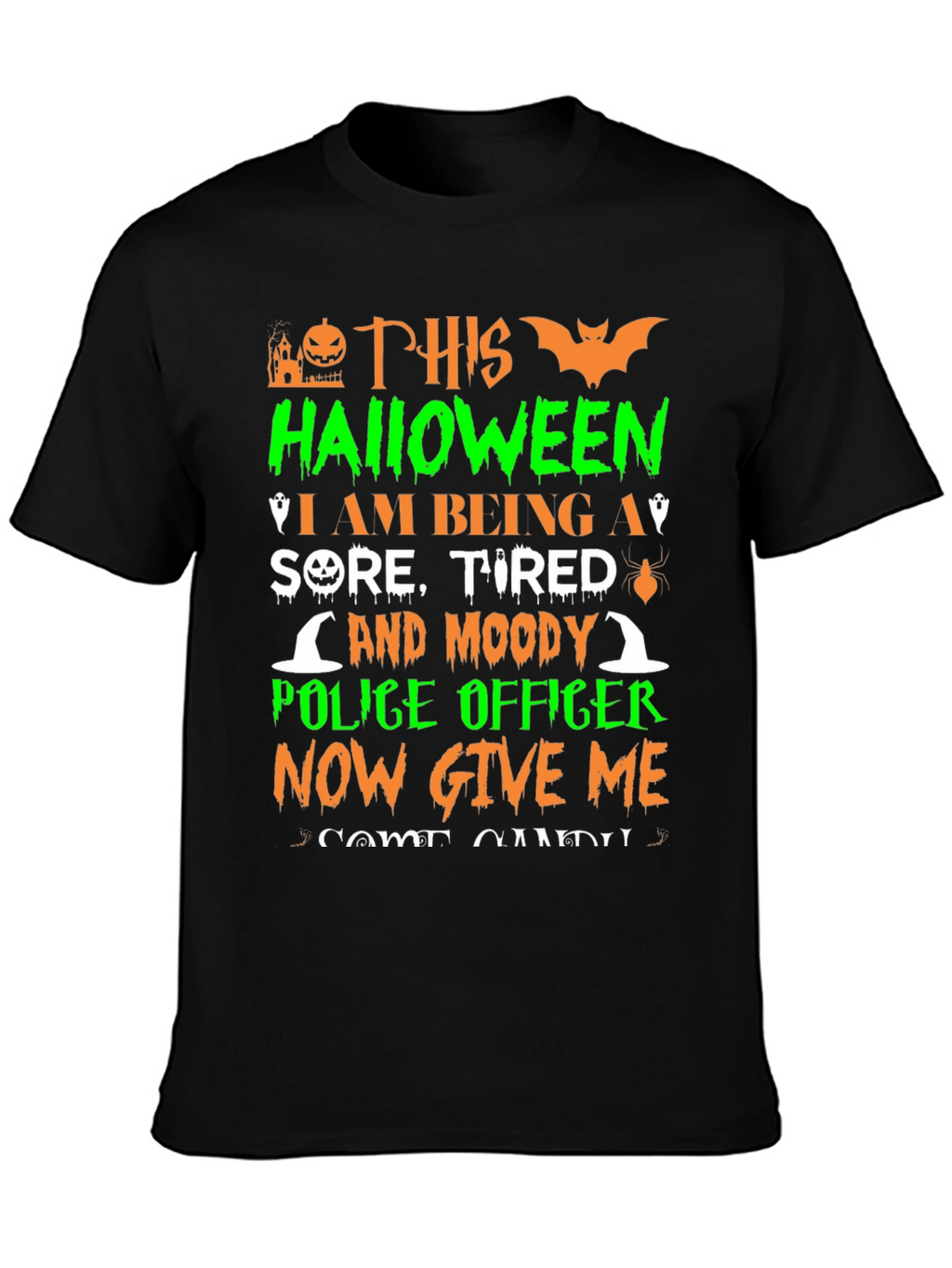 Halloween Police Officer Mens T-Shirt
