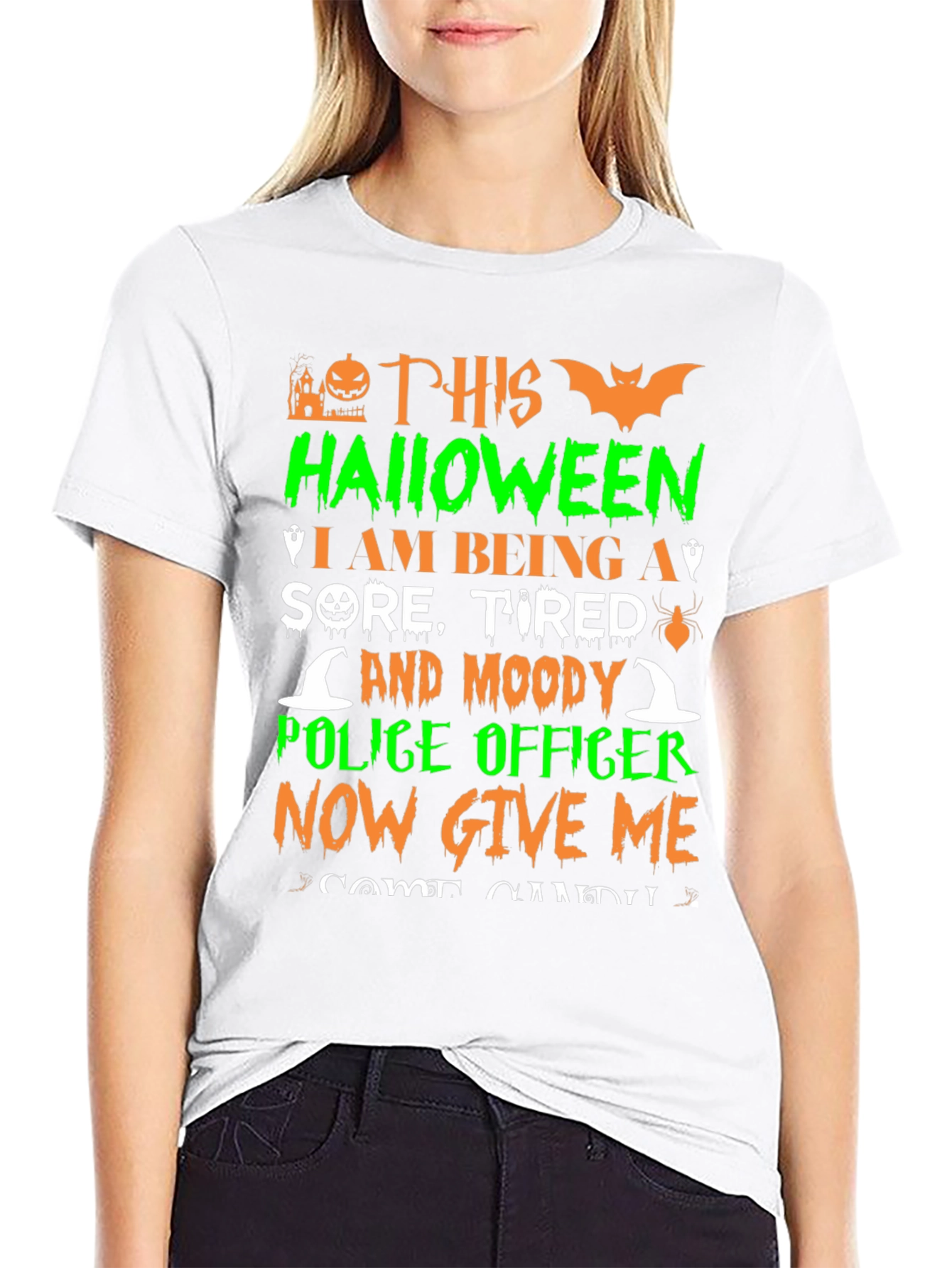 Halloween Police Officer Mens T-Shirt