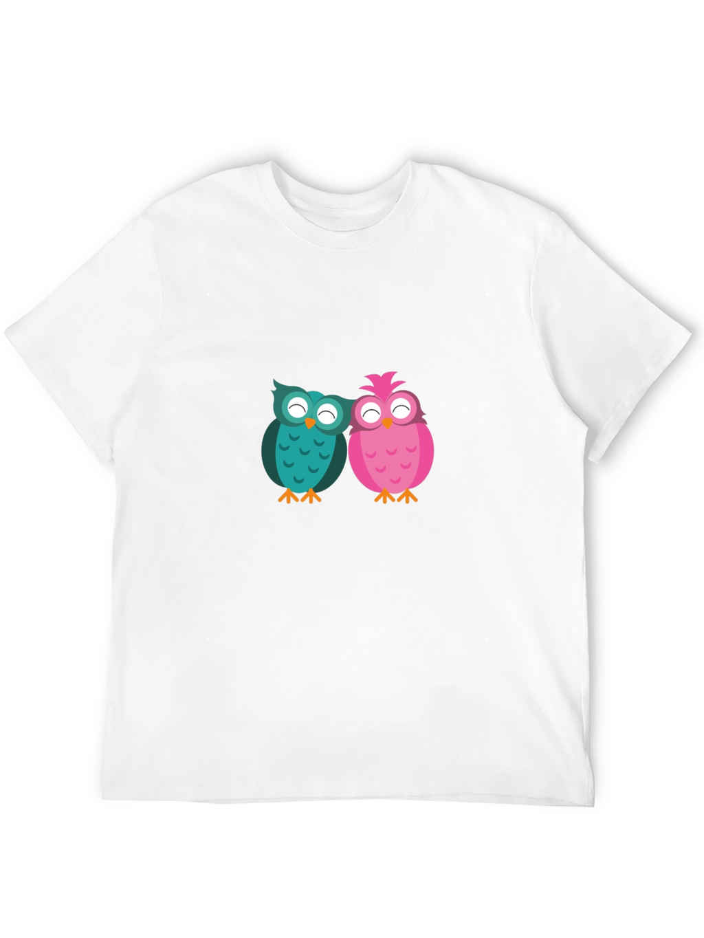 Owl Love Graphic Tee - Black Cotton Blend T-Shirt