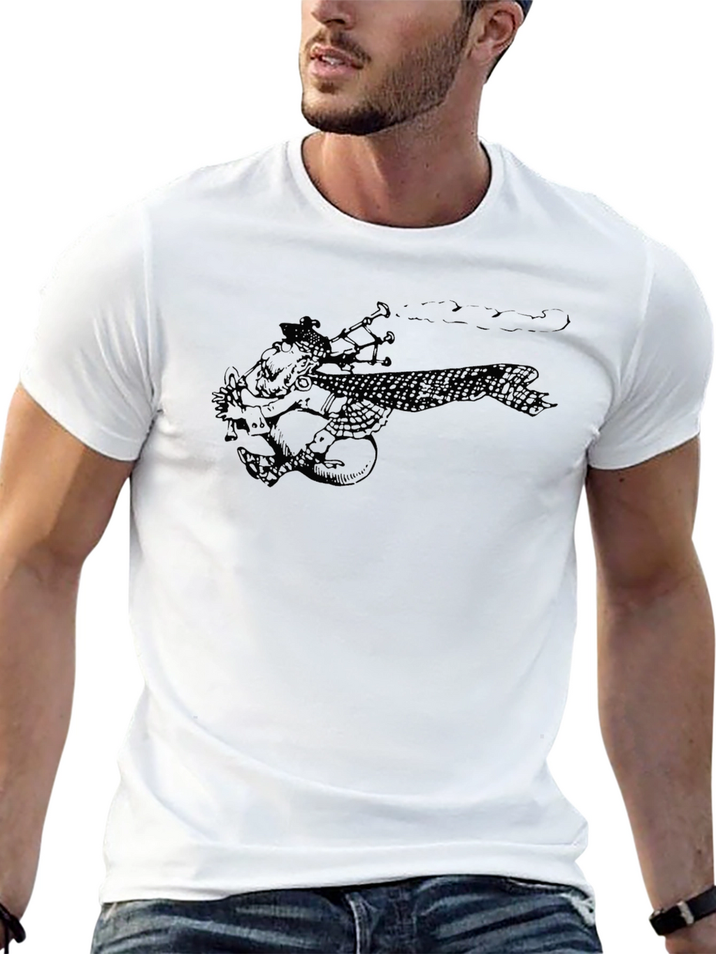 Bagpipe Player Graphic Tee - Unisex Black T-Shirt
