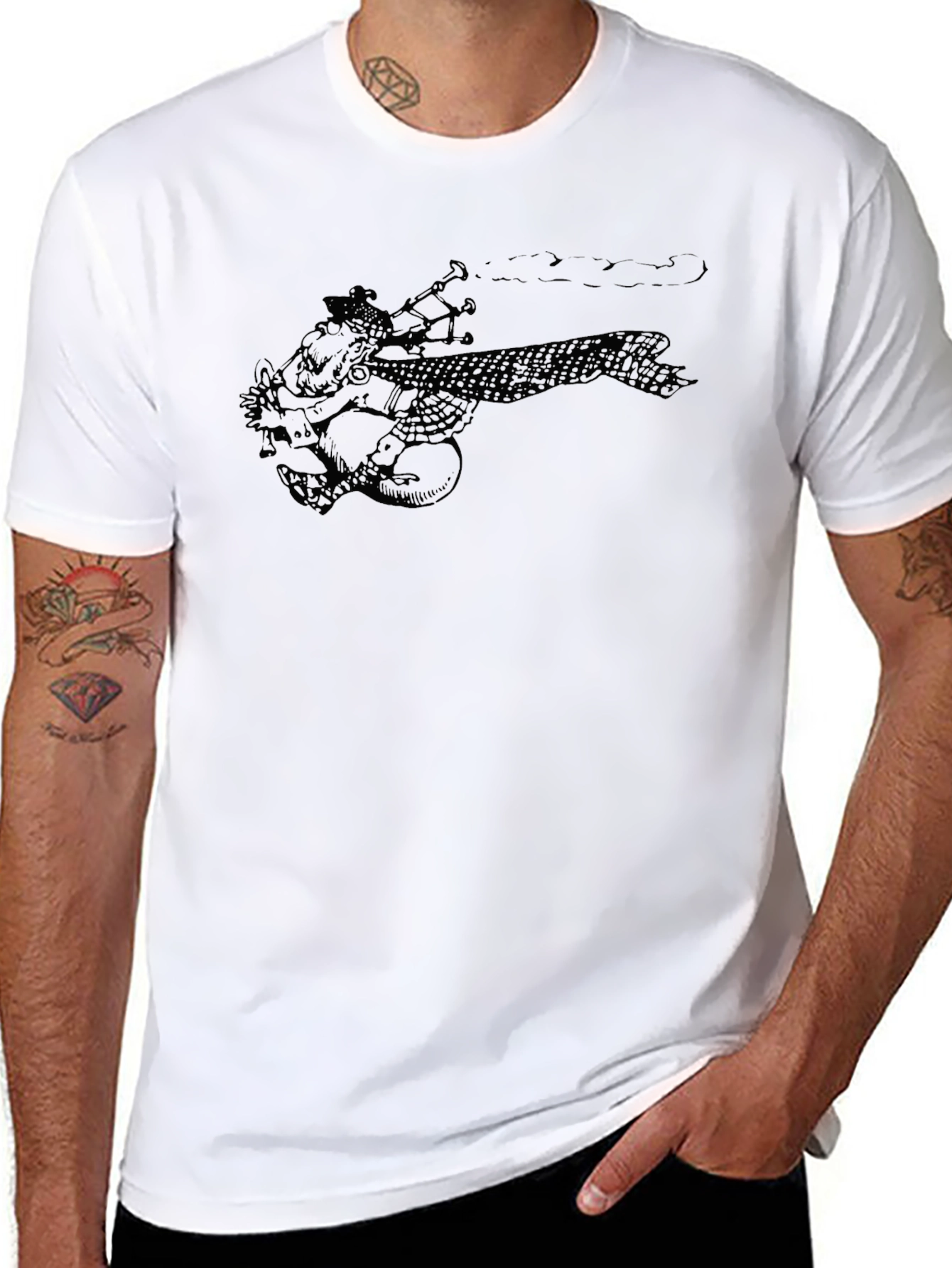 Bagpipe Player Graphic Tee - Unisex Black T-Shirt