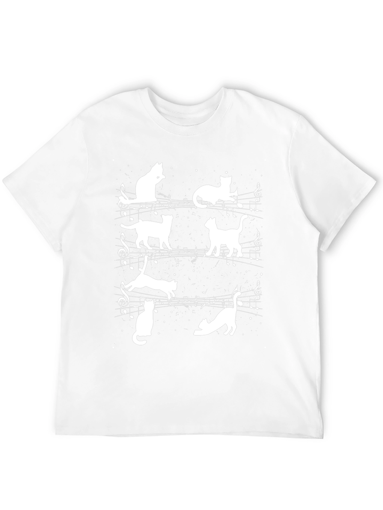 Musical Cats T-Shirt - Black Cotton Blend