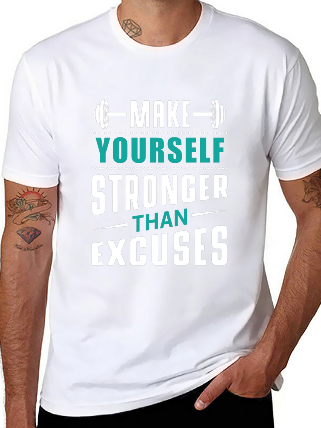 Motivational Fitness T-Shirt - Make Yourself Stronger