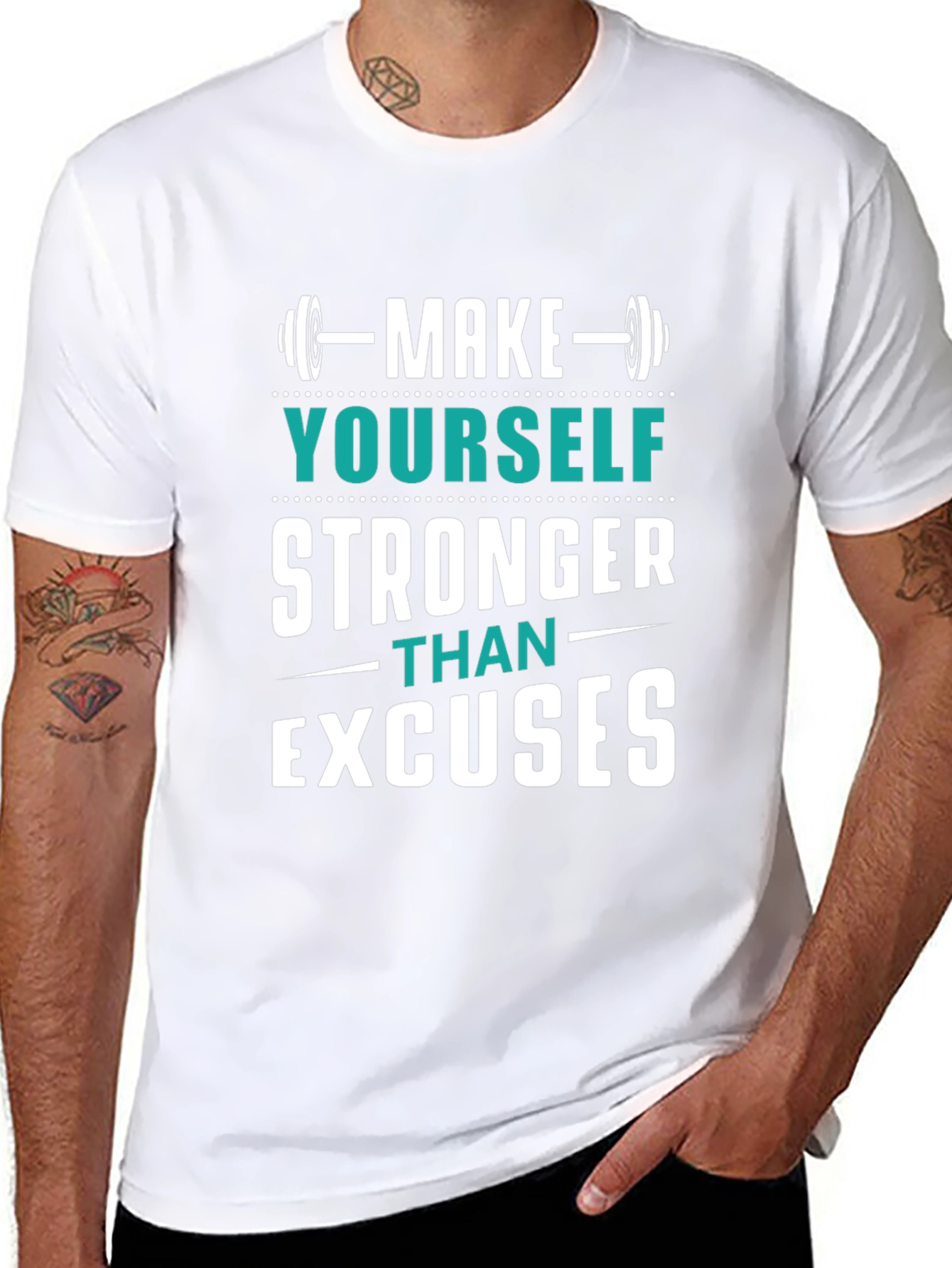 Motivational Fitness T-Shirt - Make Yourself Stronger