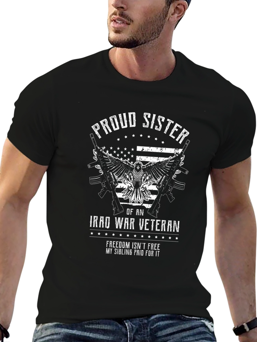 Proud Sister Iraq War Veteran Graphic T-Shirt