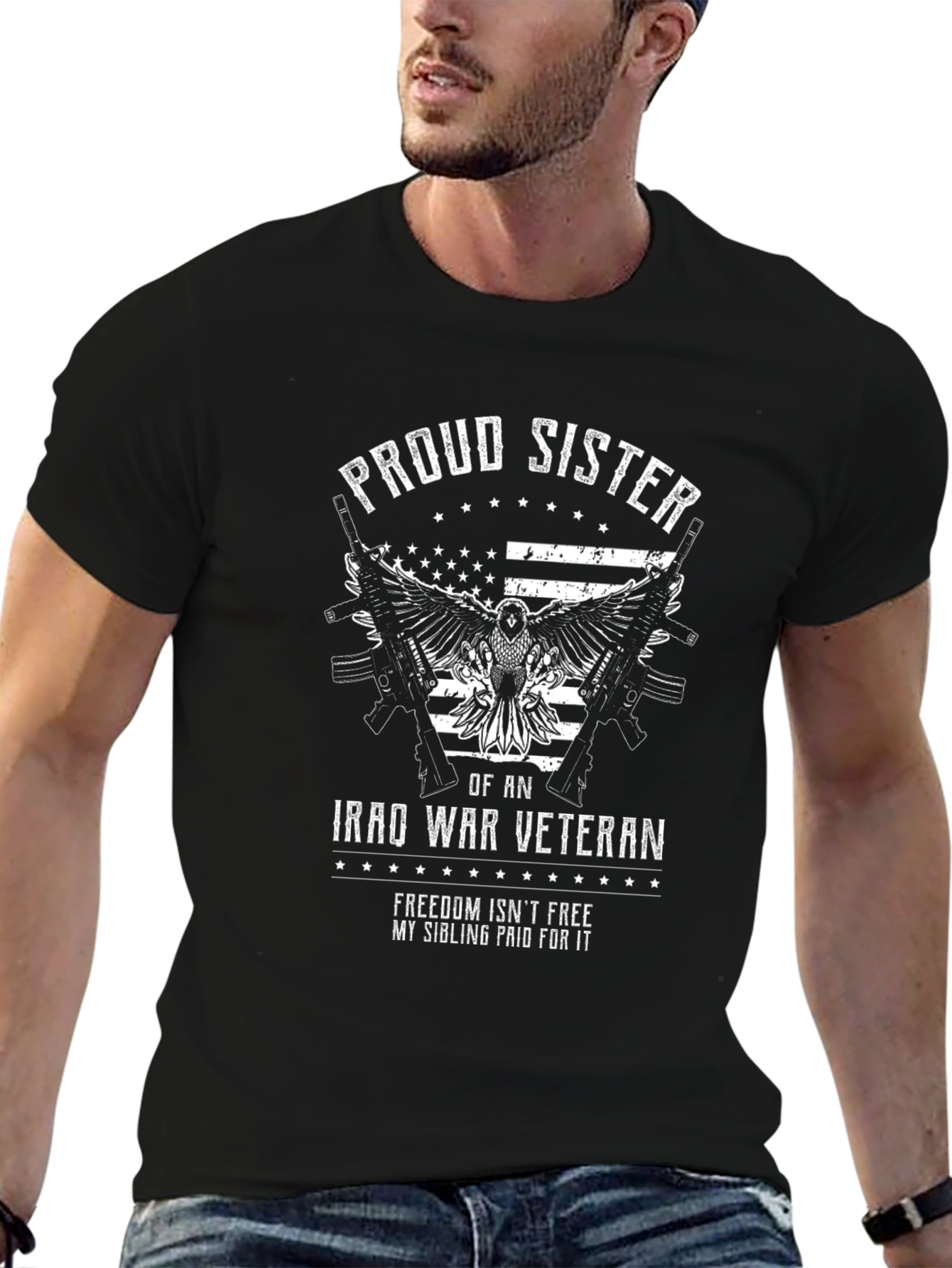 Proud Sister Iraq War Veteran Graphic T-Shirt