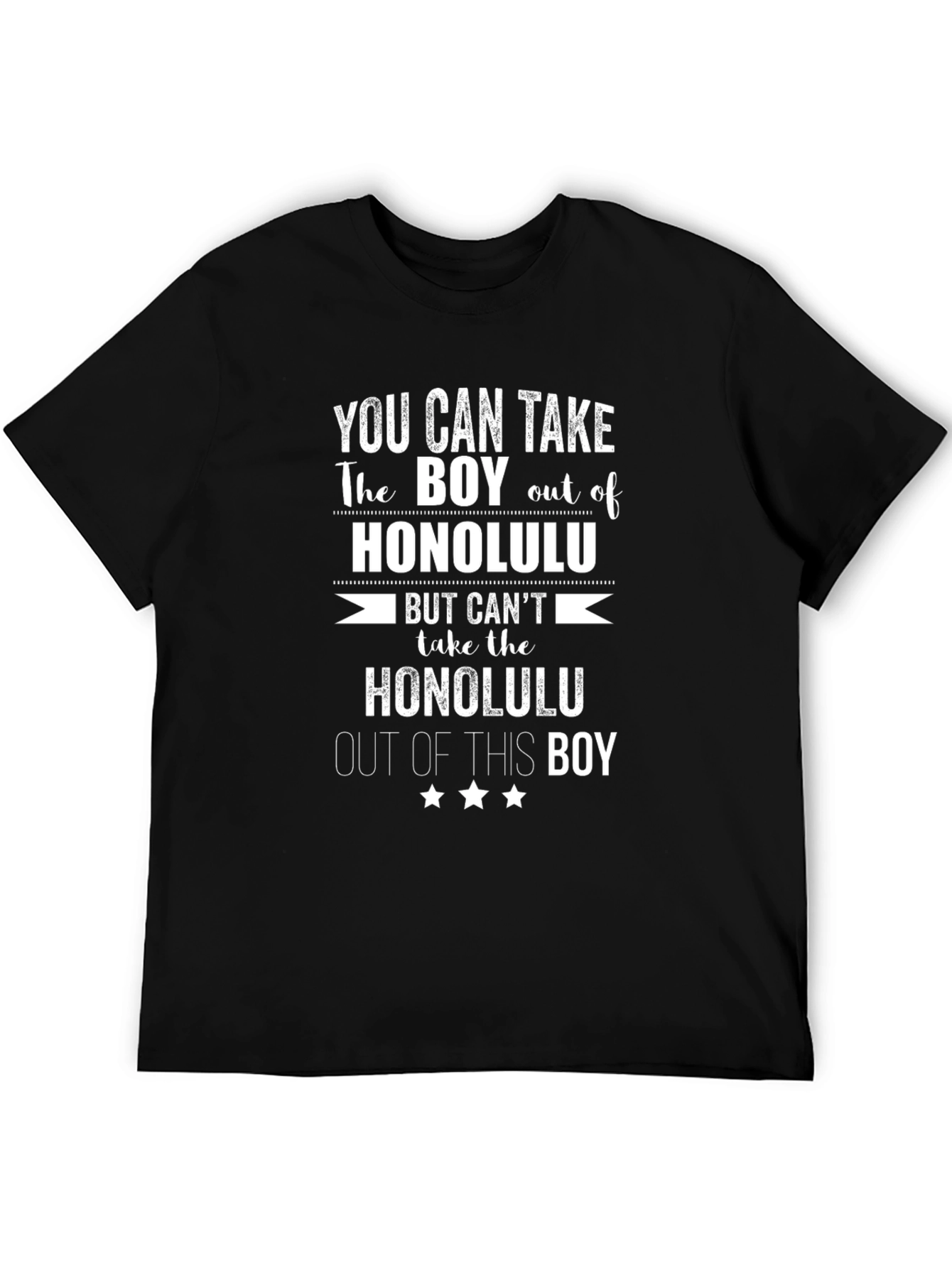 Honolulu Boy Graphic T-Shirt - Black