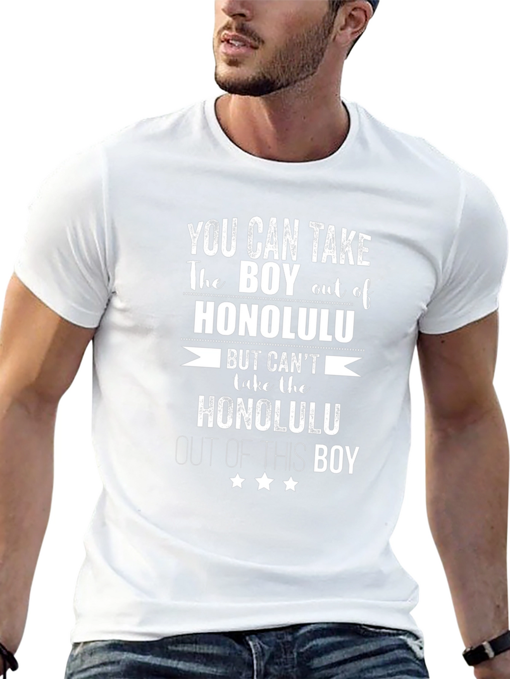 Honolulu Boy Graphic T-Shirt - Black