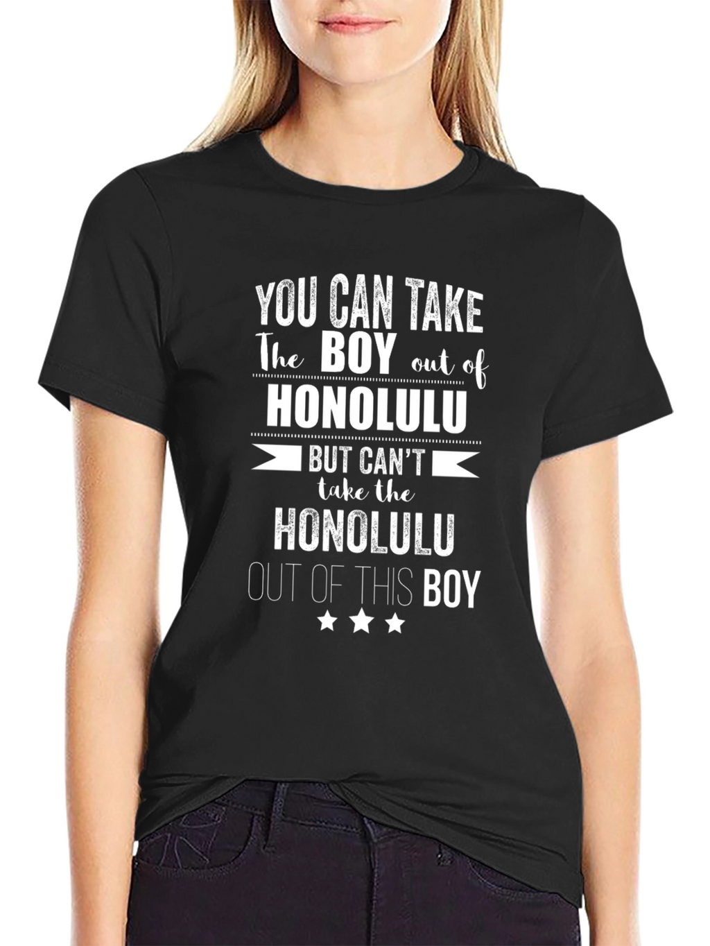 Honolulu Boy Graphic T-Shirt - Black