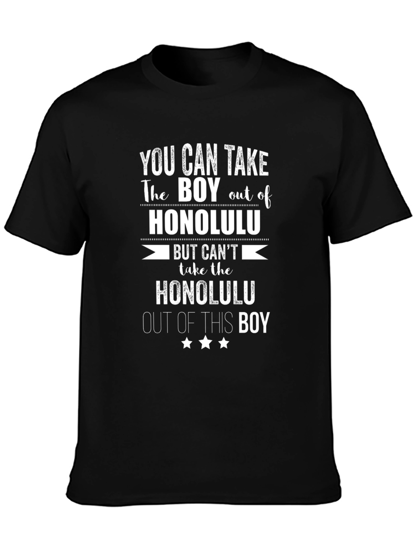 Honolulu Boy Graphic T-Shirt - Black