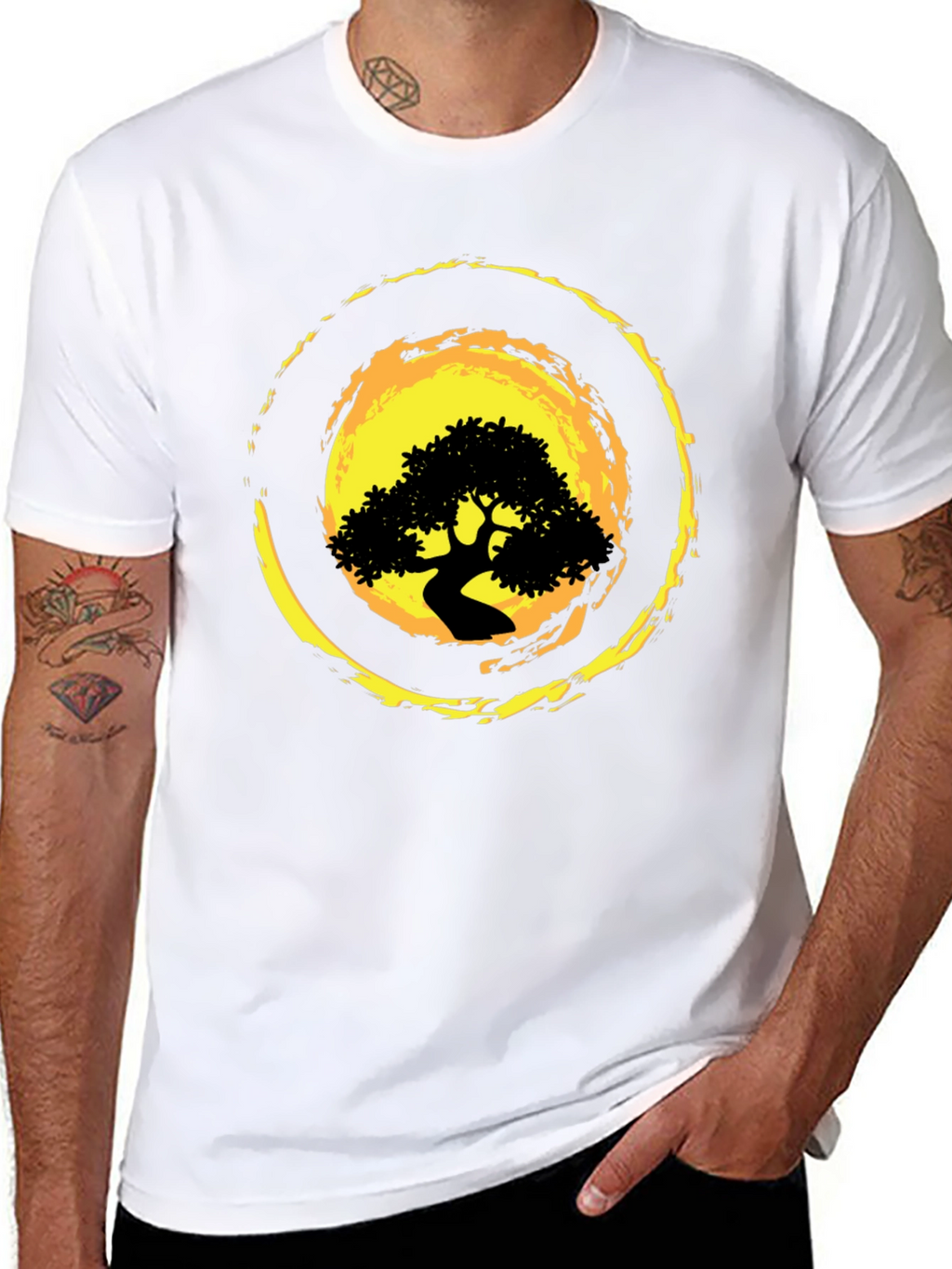 Bonsai Tree Graphic Black T-Shirt