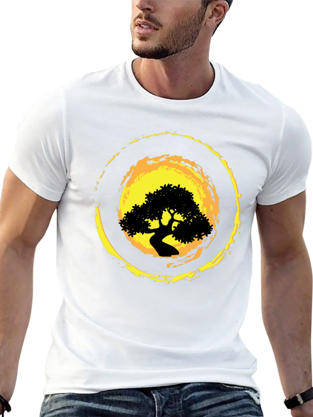 Bonsai Tree Graphic Black T-Shirt