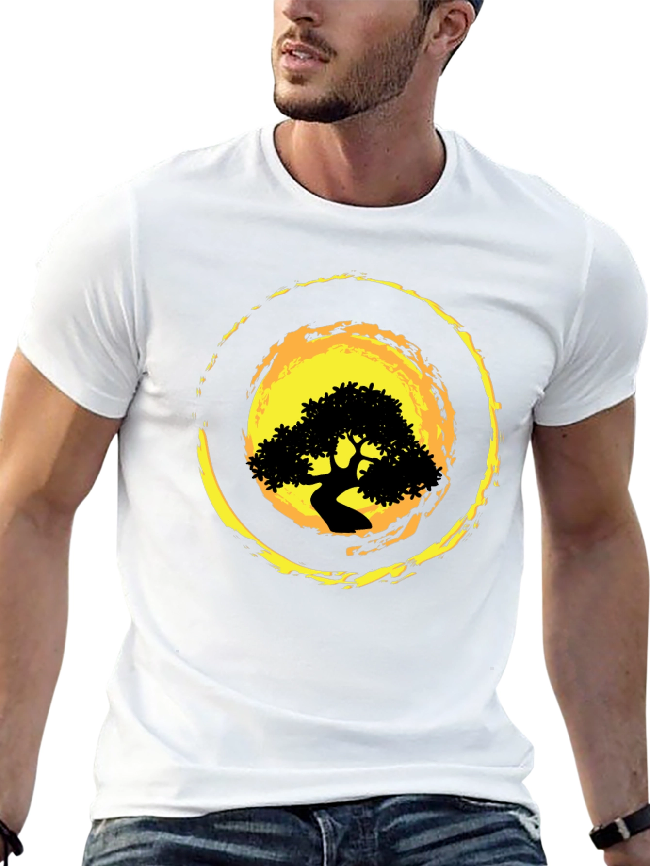 Bonsai Tree Graphic Black T-Shirt