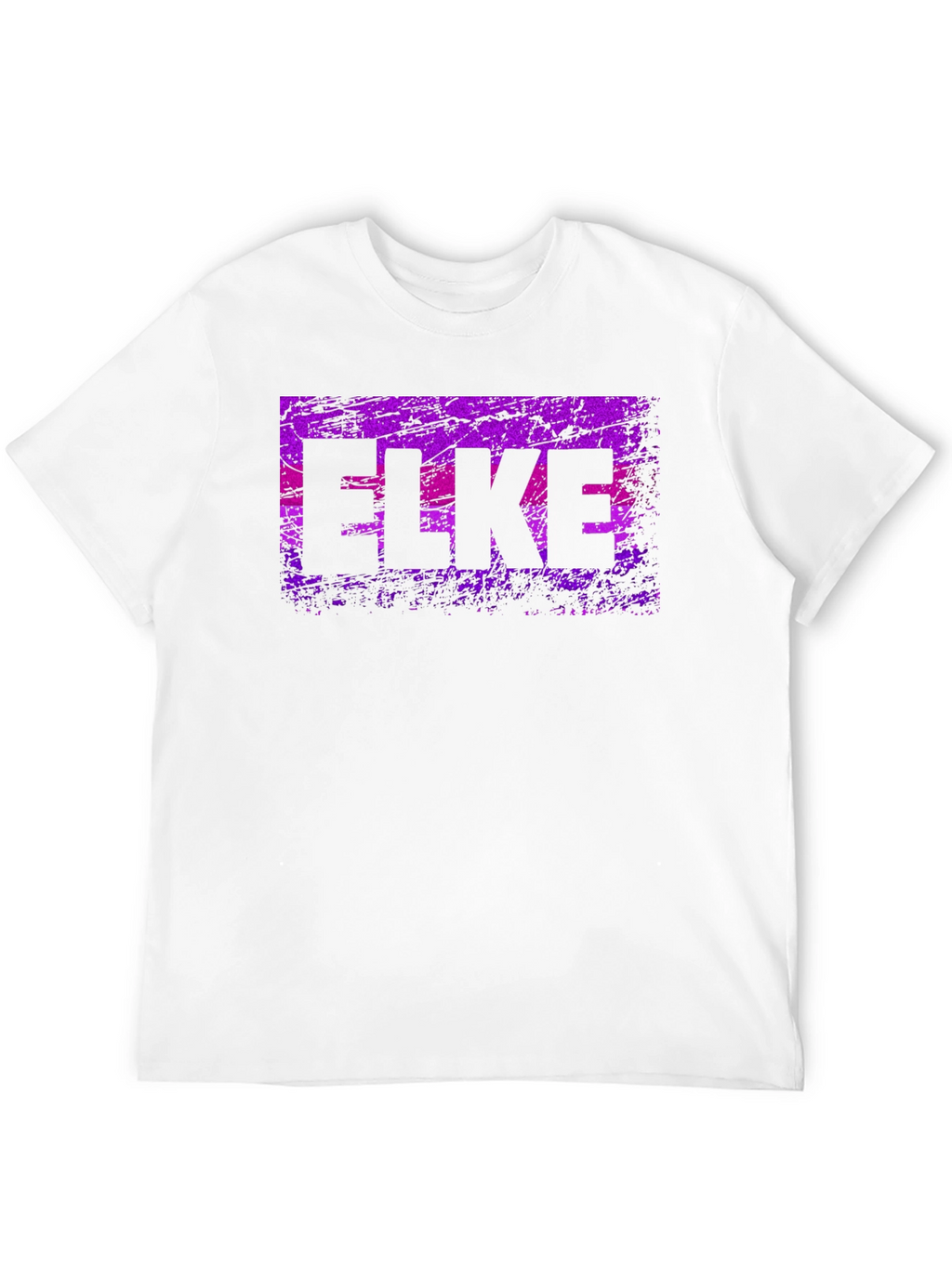 ELKE Purple Grunge Graphic Black T-Shirt
