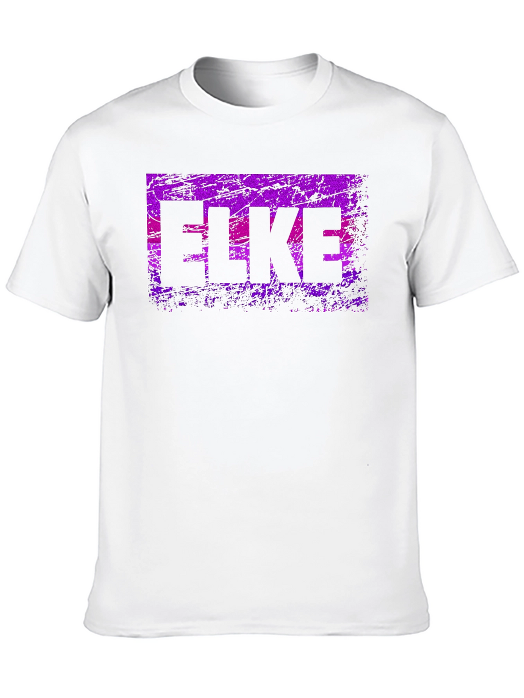 ELKE Purple Grunge Graphic Black T-Shirt