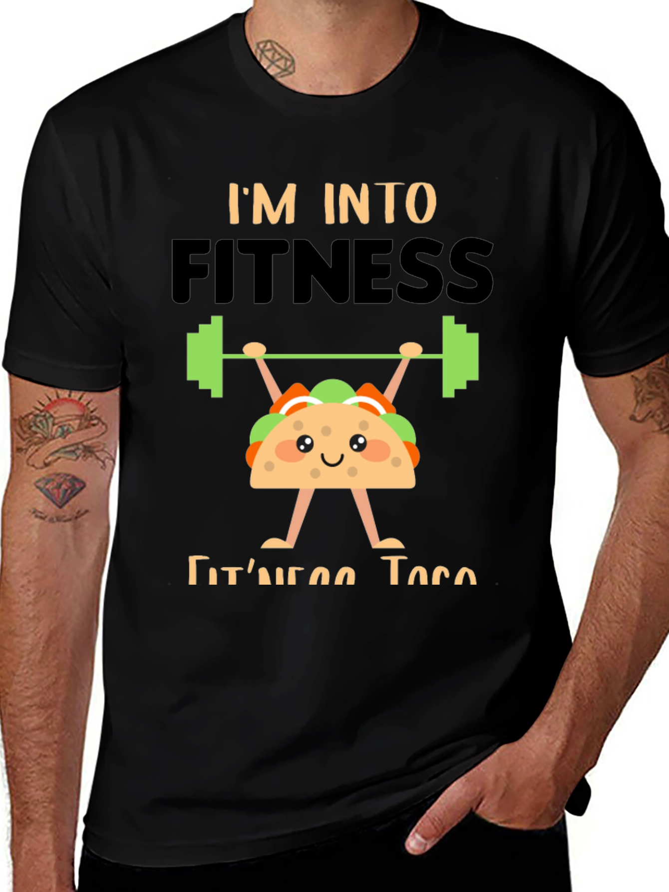 Fitness Taco Graphic Tee - Black