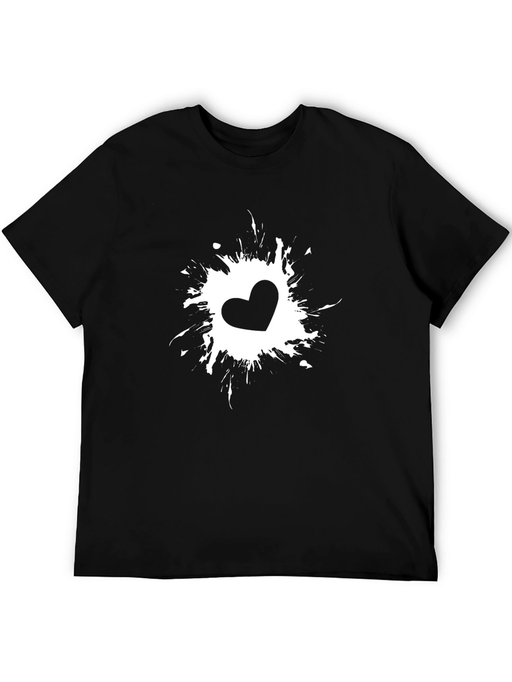 Heart Splash Black T-Shirt