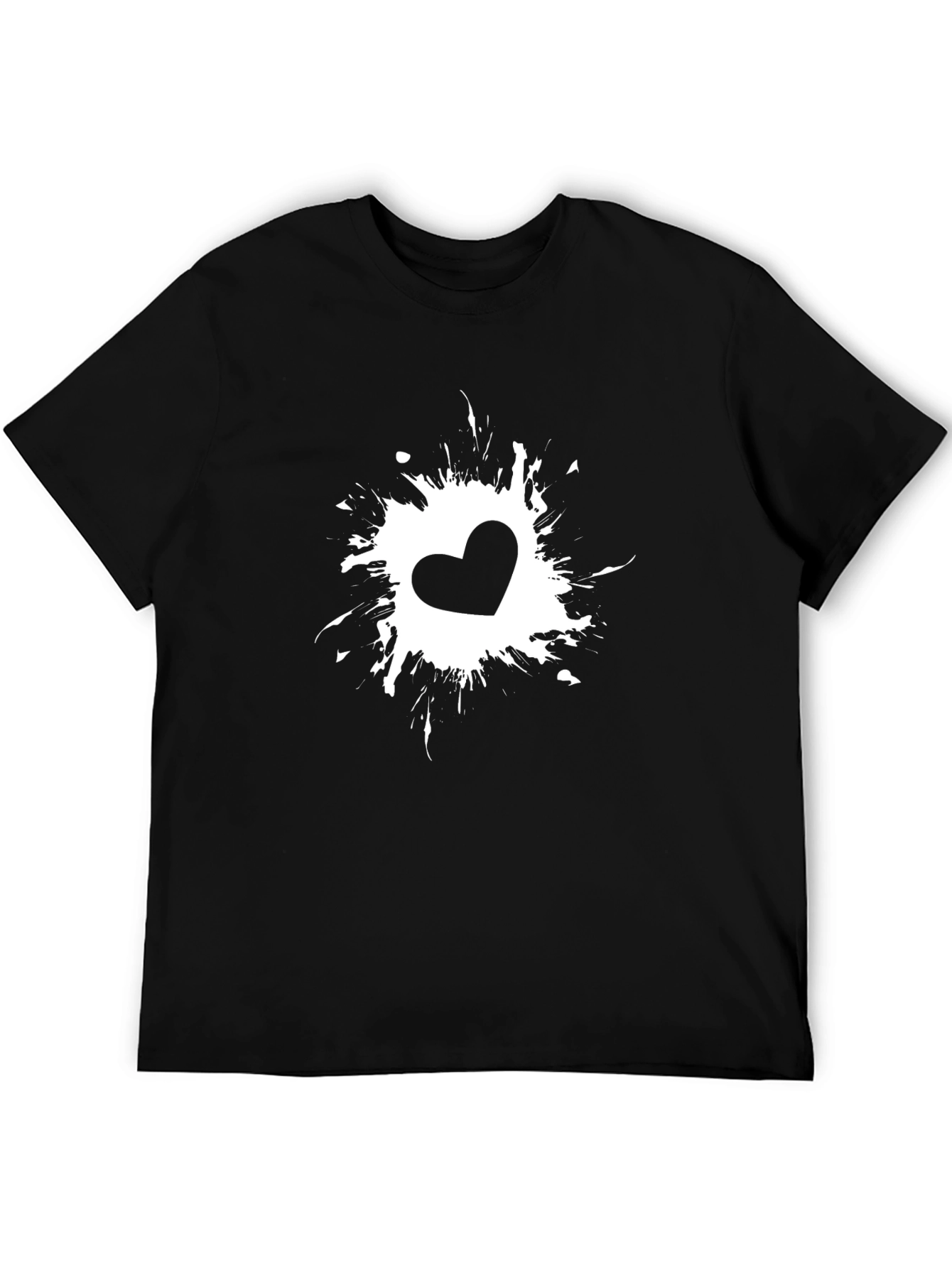 Heart Splash Black T-Shirt