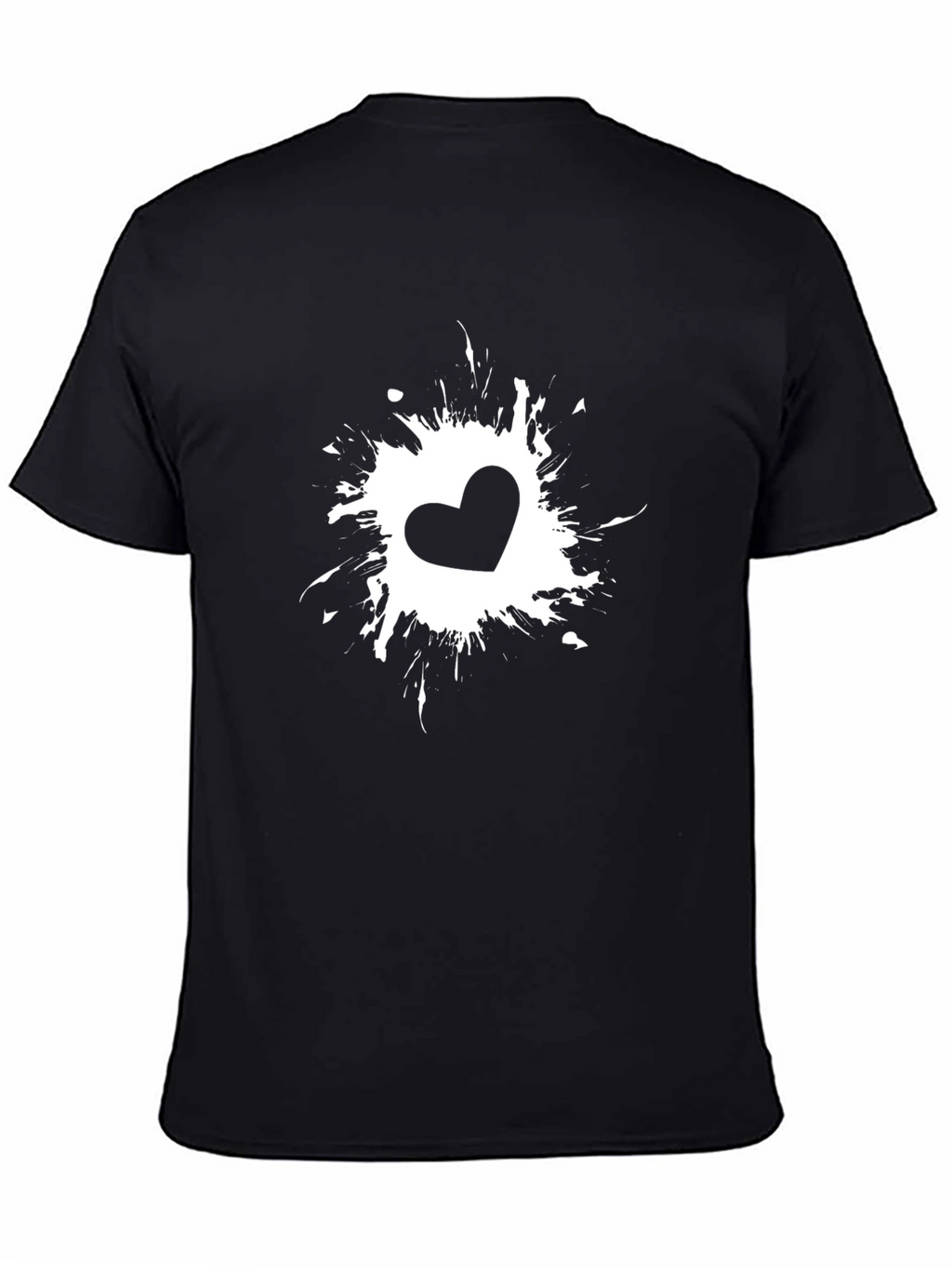 Heart Splash Black T-Shirt