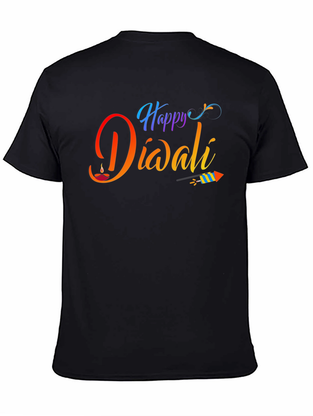 Happy Diwali Black Graphic Tee