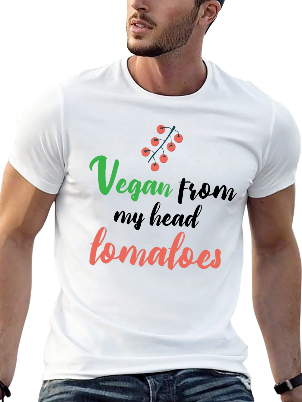 Vegan From My Head Tomatoes Funny T-Shirt