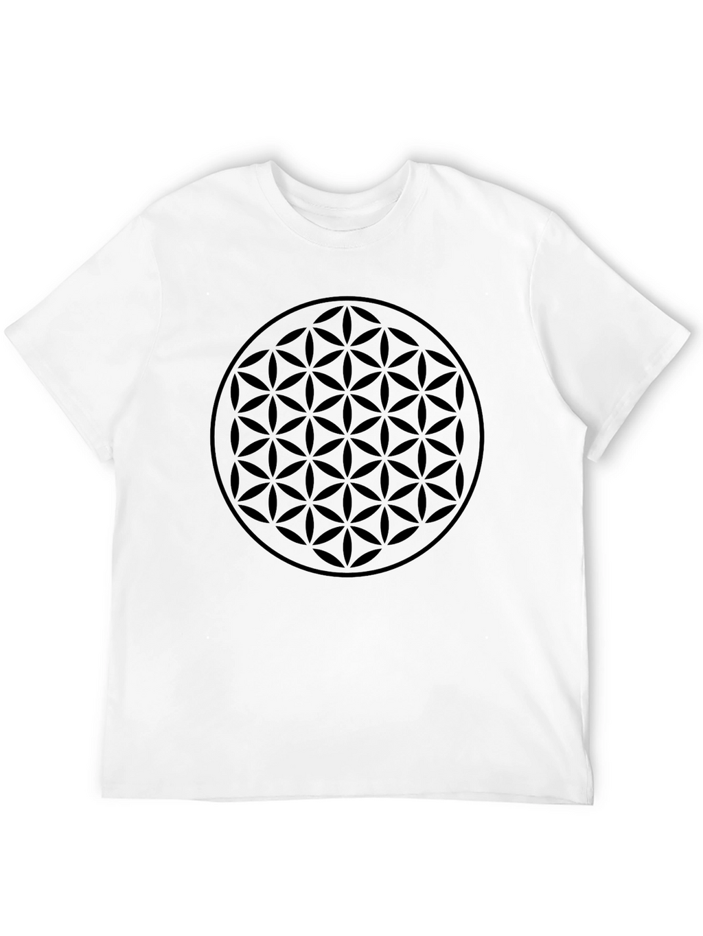 Mens Black Flower of Life Graphic T-Shirt
