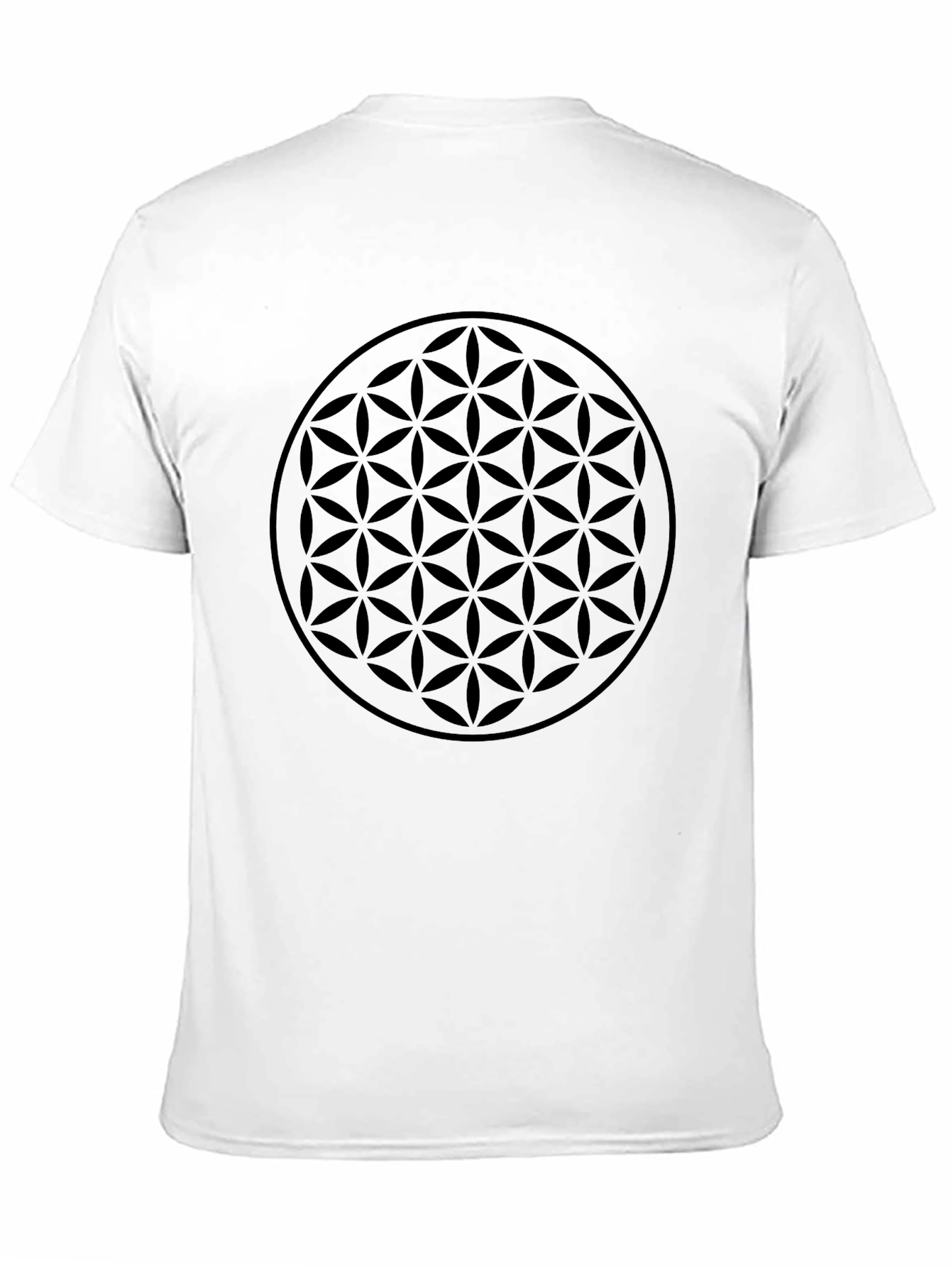 Mens Black Flower of Life Graphic T-Shirt