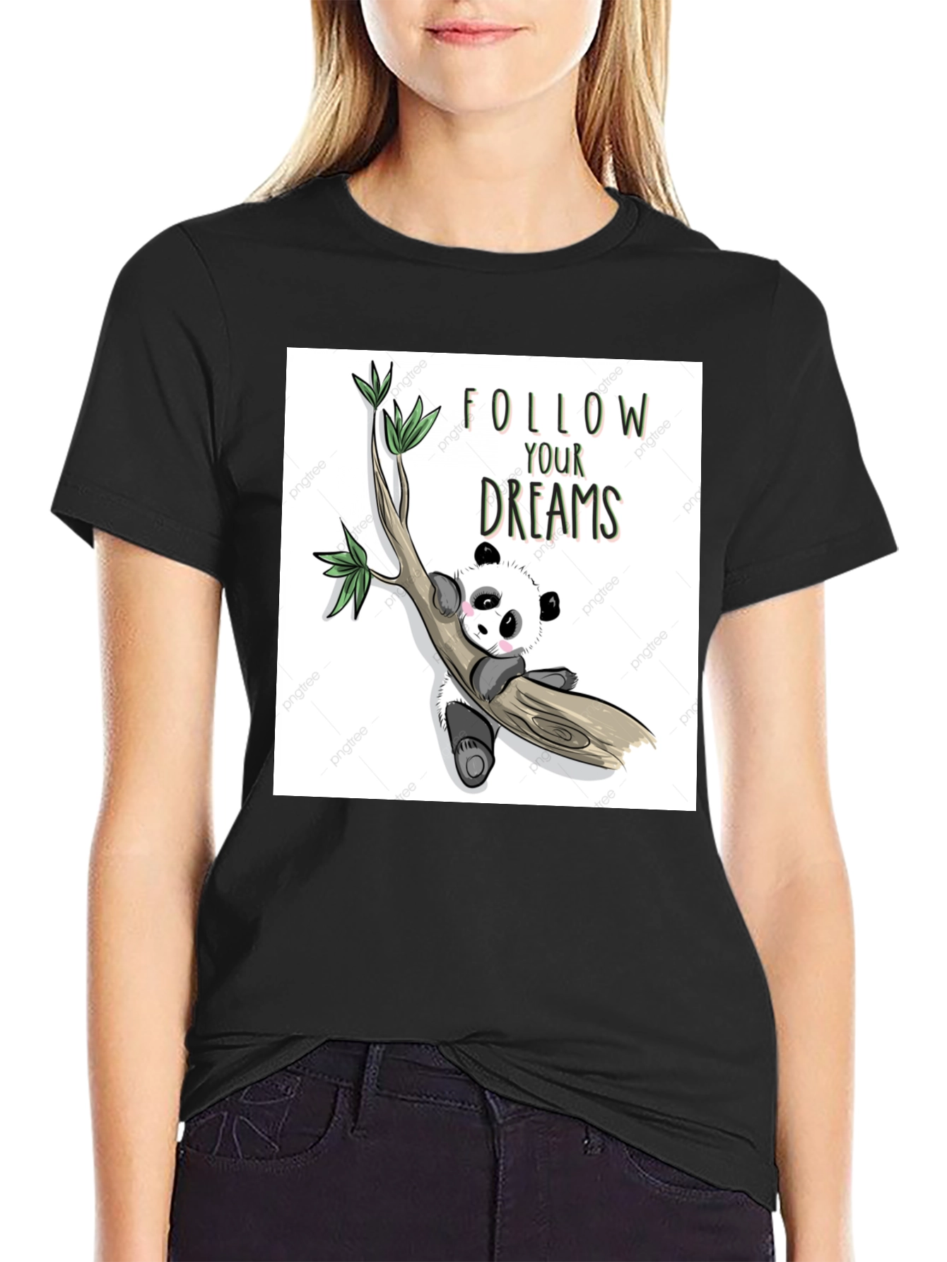 Panda Follow Your Dreams Graphic T-Shirt