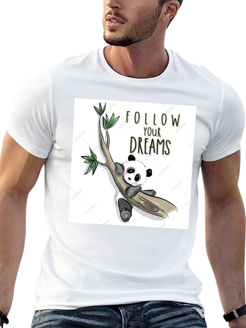 Panda Follow Your Dreams Graphic T-Shirt