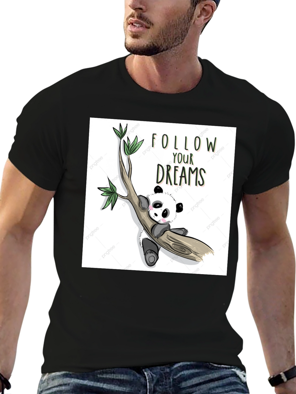Panda Follow Your Dreams Graphic T-Shirt