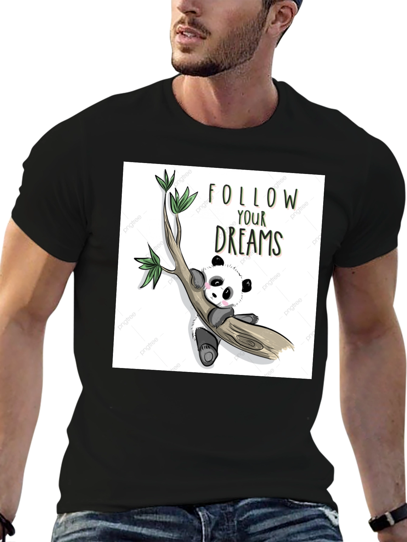 Panda Follow Your Dreams Graphic T-Shirt