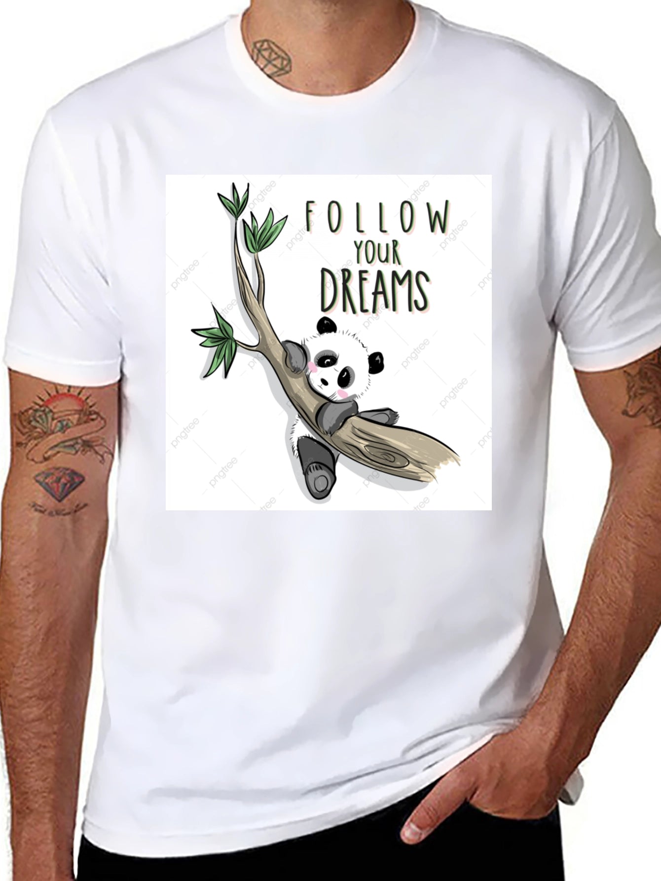 Panda Follow Your Dreams Graphic T-Shirt