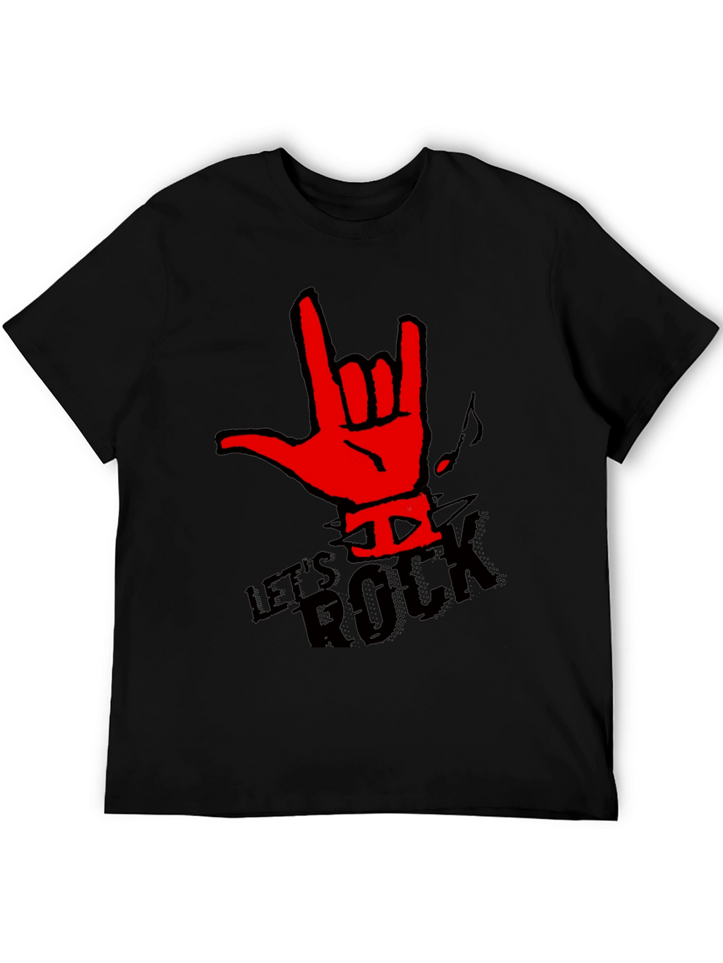 Lets Rock Graphic T-Shirt - Rock On Hand Sign
