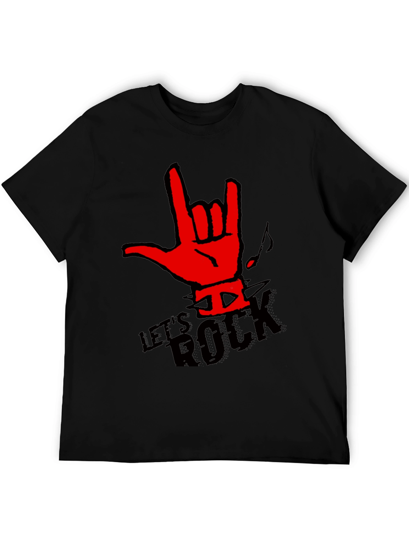 Lets Rock Graphic T-Shirt - Rock On Hand Sign