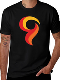 Bold Graphic Tee - Abstract Flame Design