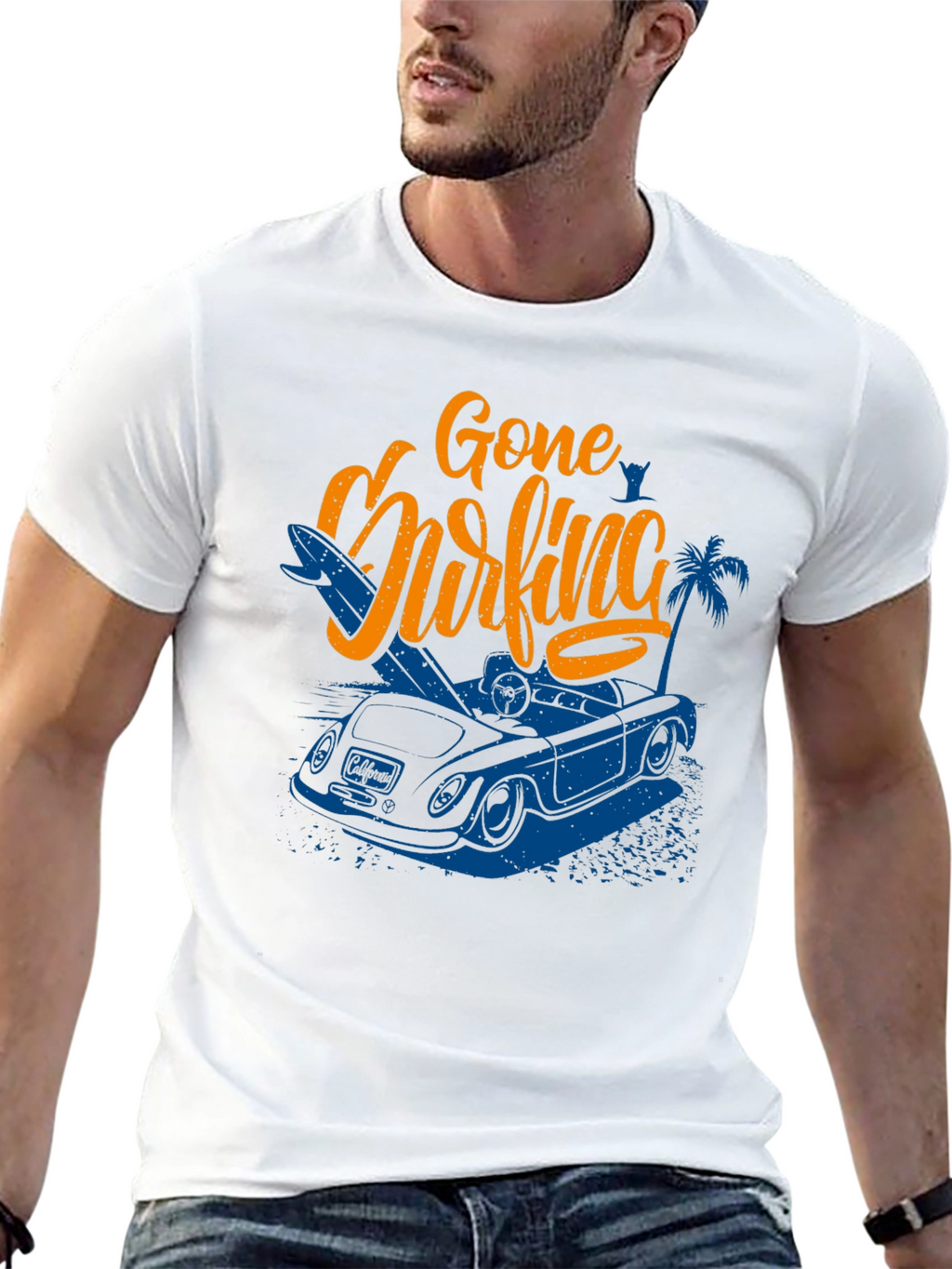 Gone Surfing Graphic T-Shirt - Beach Vibes