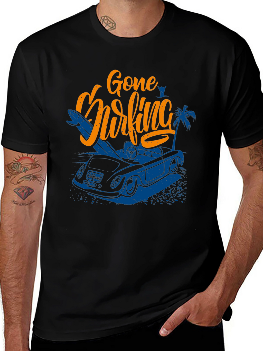 Gone Surfing Graphic T-Shirt - Beach Vibes