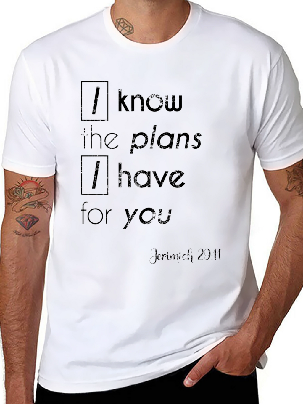 Faith-Inspired Jeremiah 29:11 Black T-Shirt