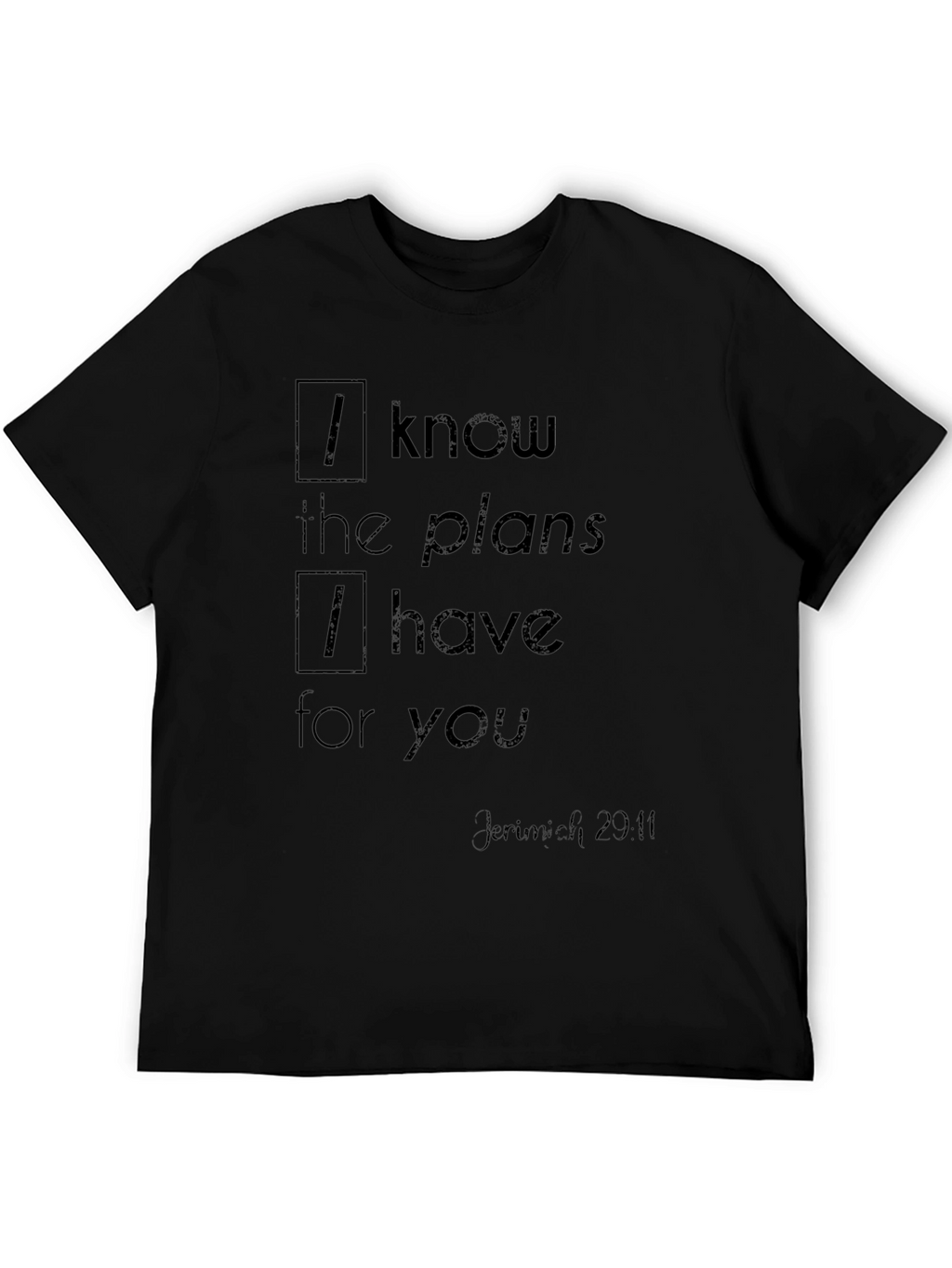 Faith-Inspired Jeremiah 29:11 Black T-Shirt