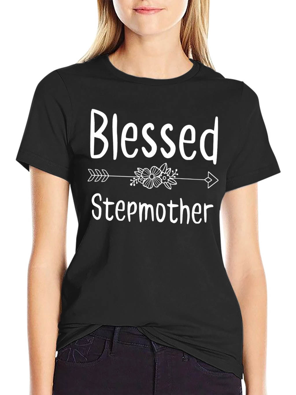 Blessed Stepmother T-Shirt - Floral Arrow Design