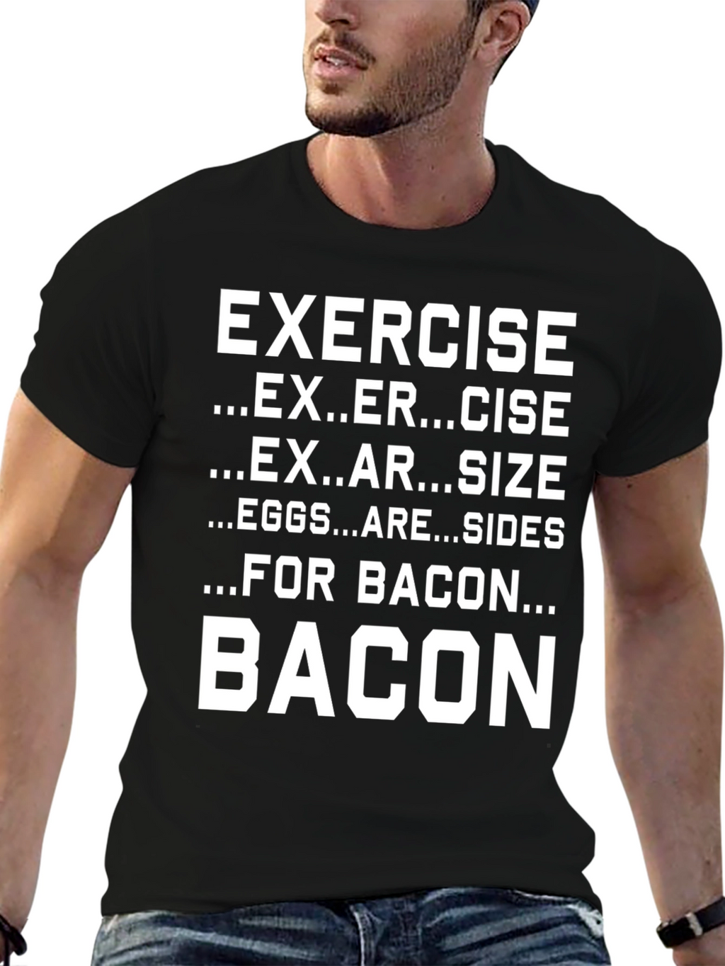 Funny Exercise Bacon T-Shirt