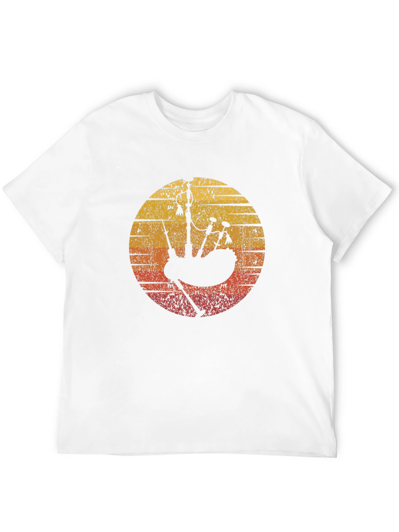 Vintage Bagpipe Sunset Black T-Shirt
