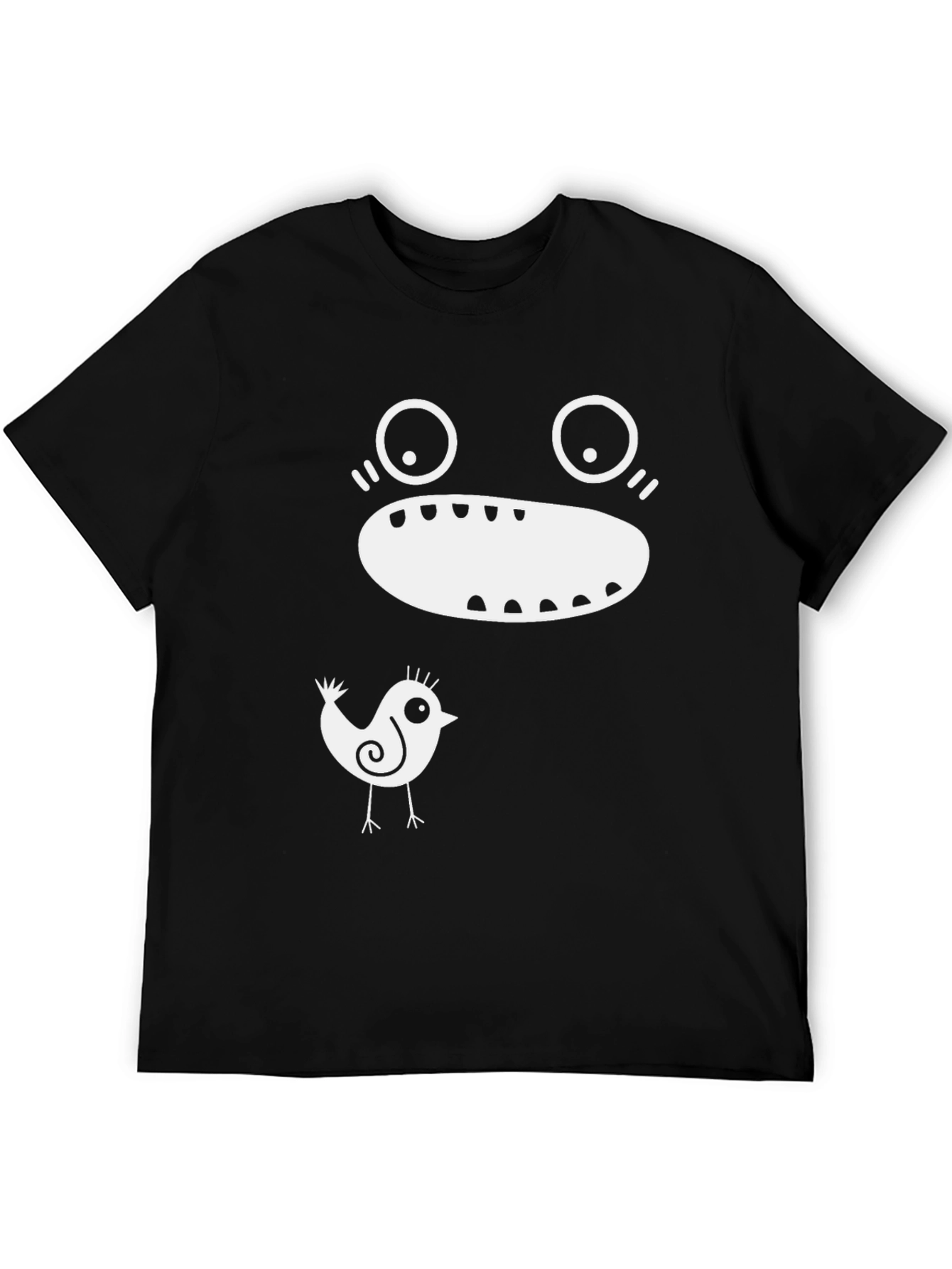 Funny Face Bird Graphic T-Shirt