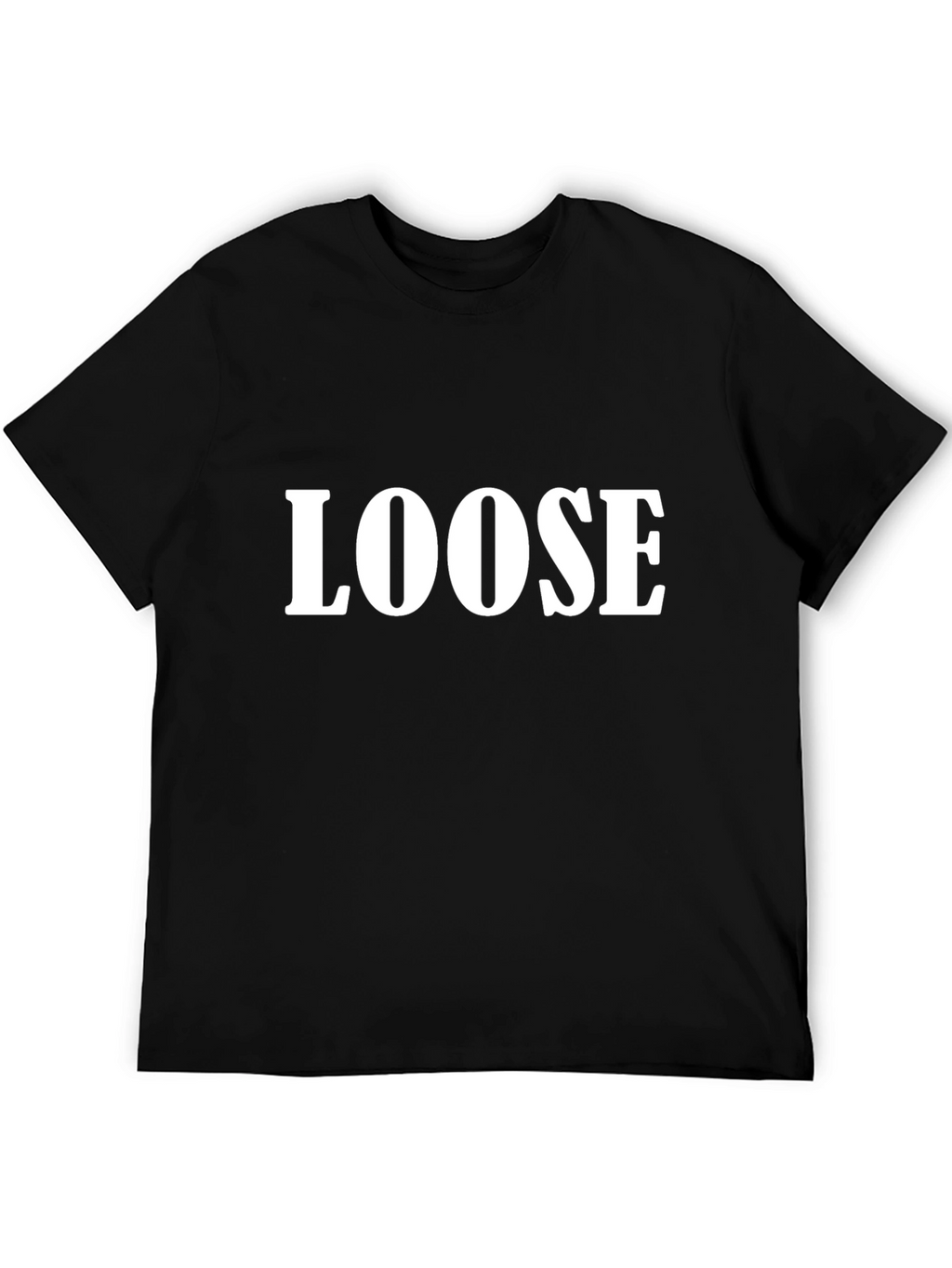 Loose Graphic Print Tee - Black Cotton T-Shirt
