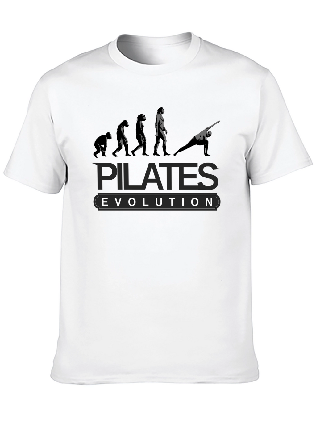 Pilates Evolution T-Shirt: Fitness and Humor