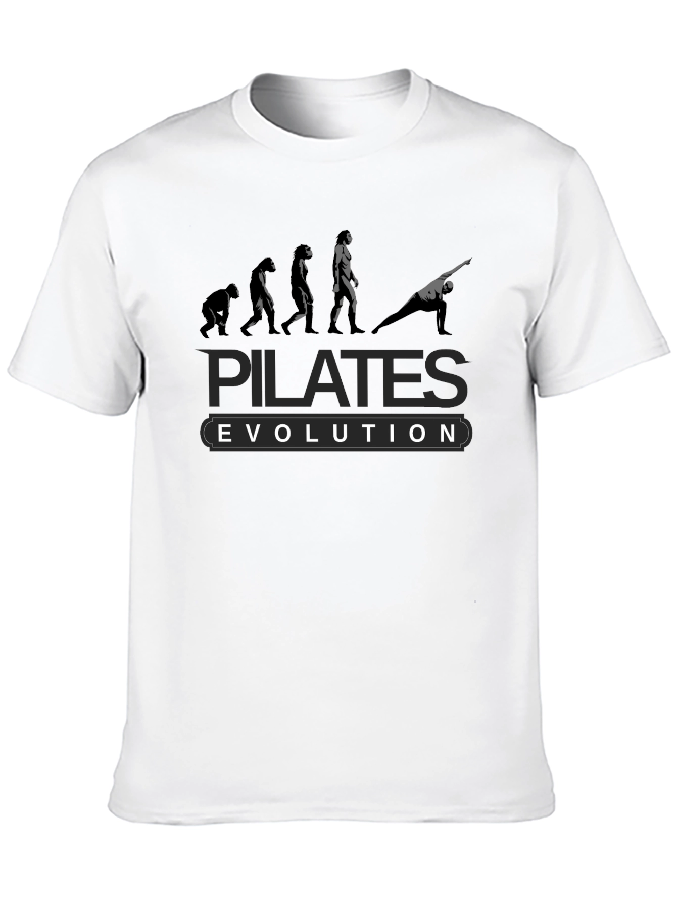 Pilates Evolution T-Shirt: Fitness and Humor